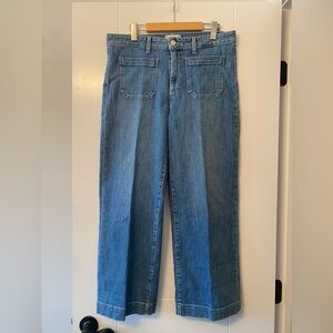 PAIGE- NELLIE Blue High-Rise Wide Leg Jeans